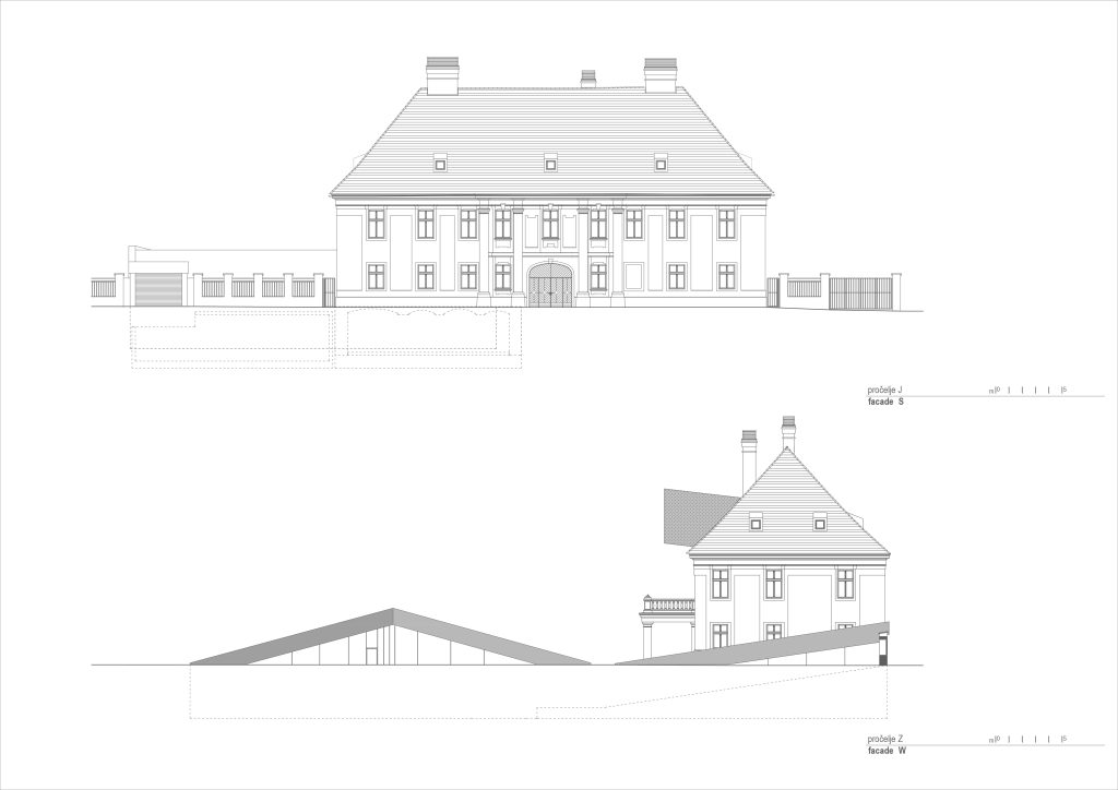 Kurija Mihalović, južno i zapadno pročelje