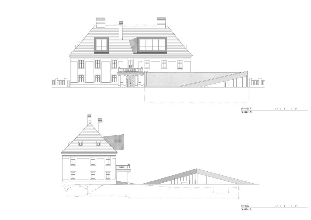 Kurija Mihalović, istočno i sjeverno pročelje