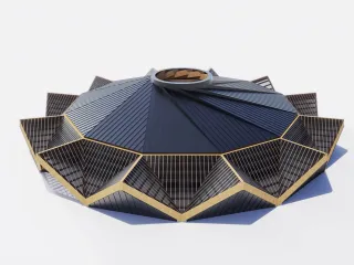 drvena dvorana, Trokut arhitektura